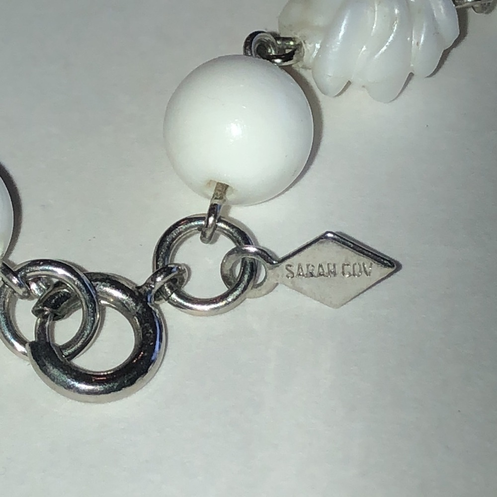 Sarah Coventry Elegant Vintage White Beaded Boho Necklace - Picture 4 of 5